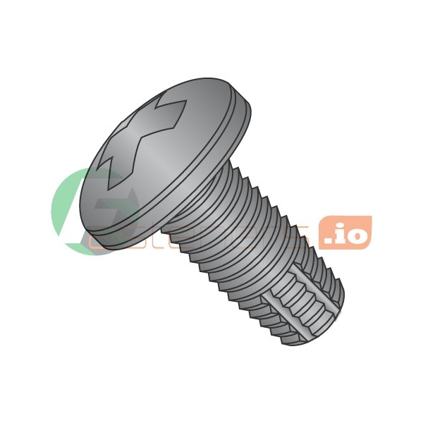 Newport Fasteners Thread Cutting Screw, #8-32 x 3/4 in, Black Zinc Plated Steel Pan Head Phillips Drive, 8000 PK 271908 - main